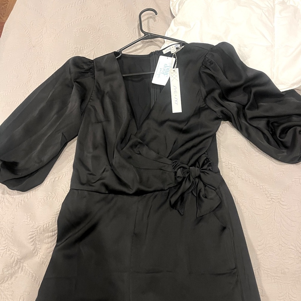 Black silk jumpsuit